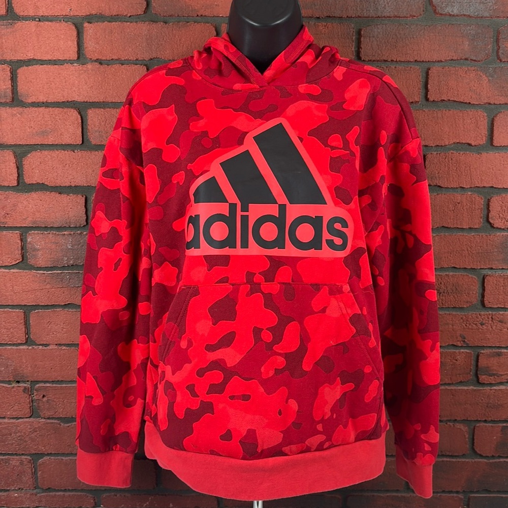Adidas Hoodie Womens Large Red Camo